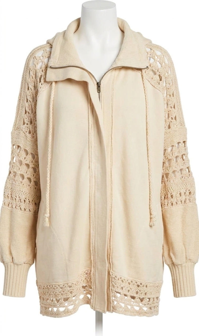 NEW FREE PEOPLE dune bug cardigan in white swan